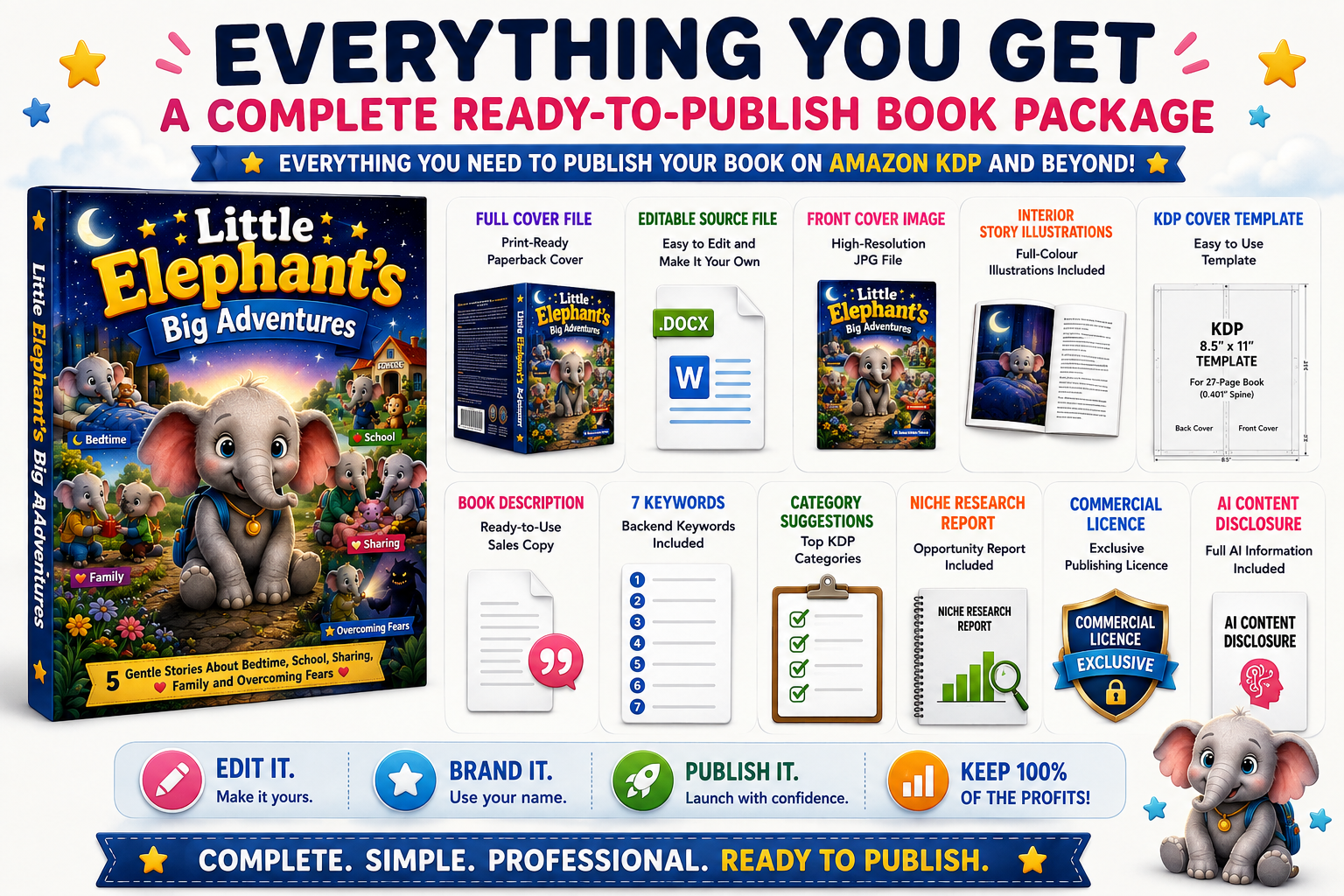 Little Elephants Big Adventures - KDP Book Package - Image 4