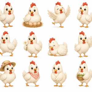 Farm Animals Clipart Collection – 96 Designs, 8 Premium Clipart Sheets