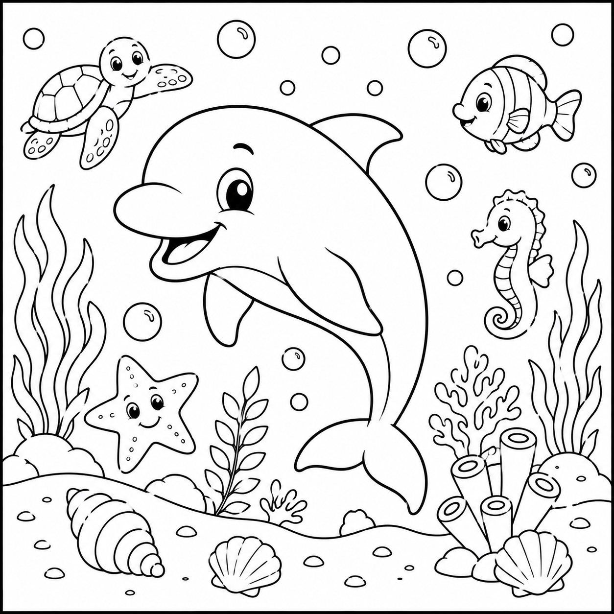 Ocean Colouring Pages Pack – 10 Printable Designs - Image 3