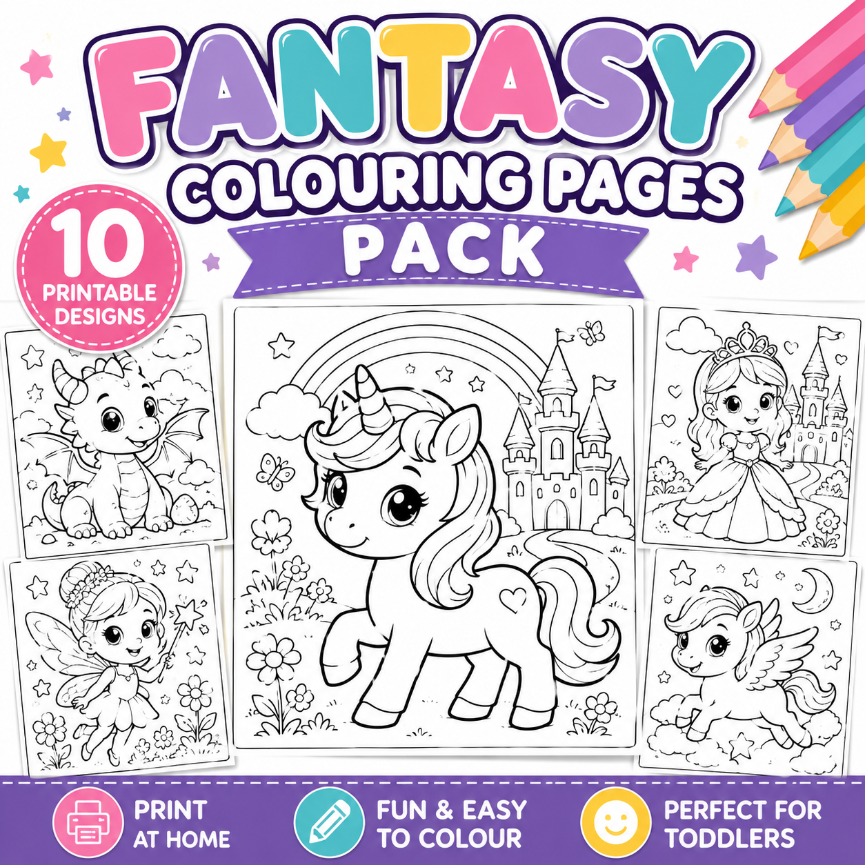 Fantasy Colouring Pages Pack