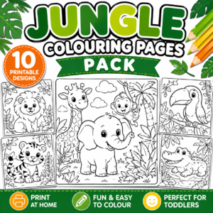 Jungle Colouring Pages Pack – 10 Printable Designs