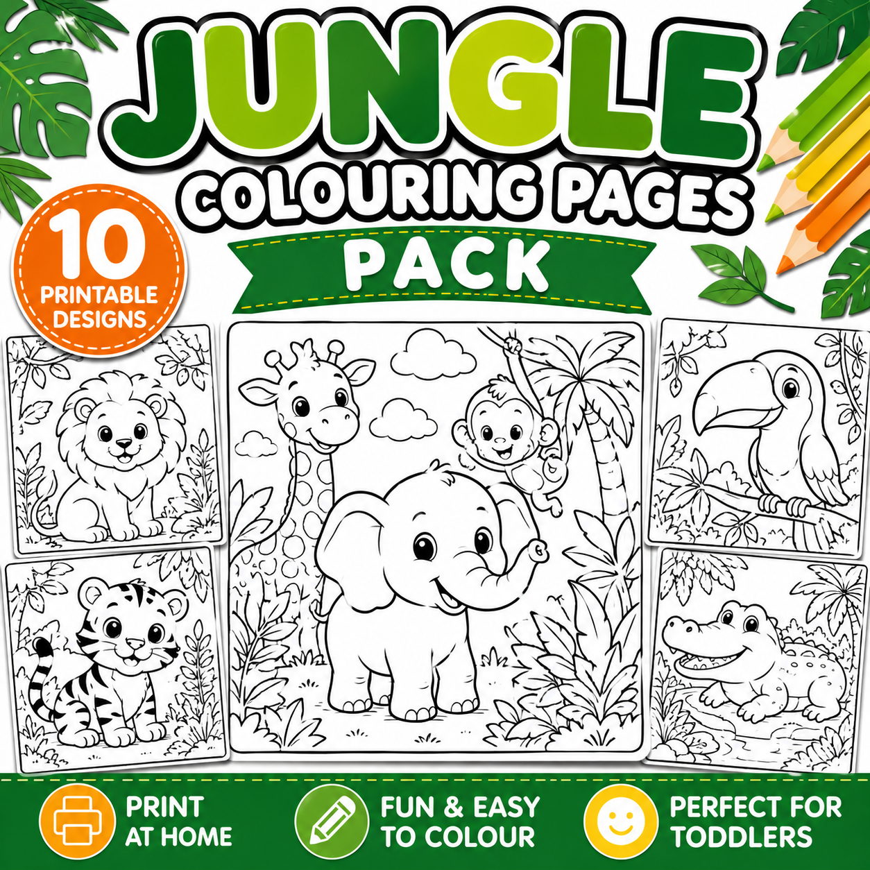 Jungle Colouring Pages Pack