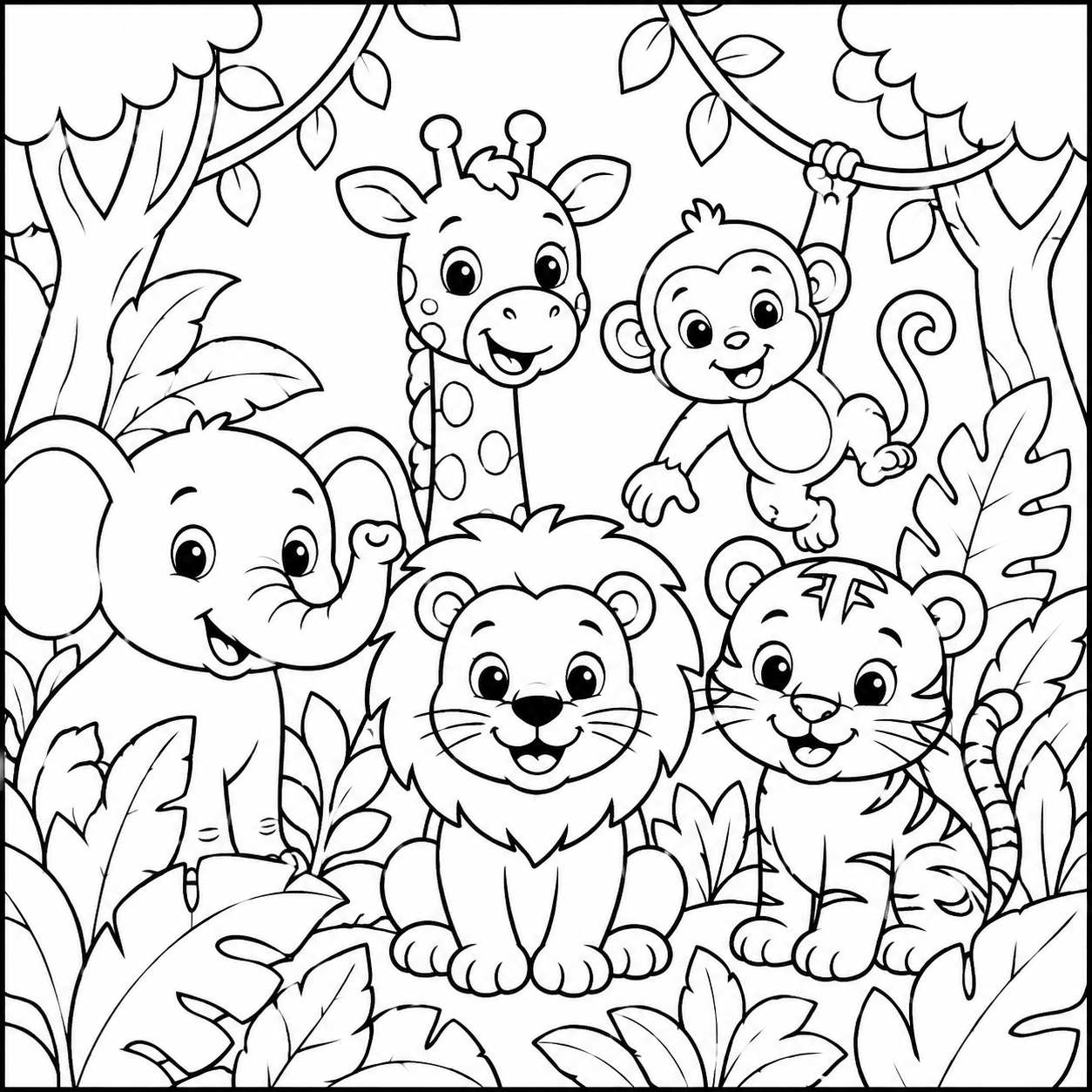 Jungle Colouring Pages Pack – 10 Printable Designs - Image 2