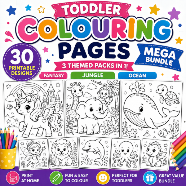Toddler Colouring Pages Bundle